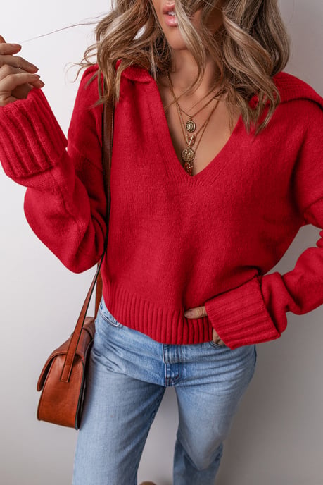 Vneck Long Sleeve Sweater - Image 3
