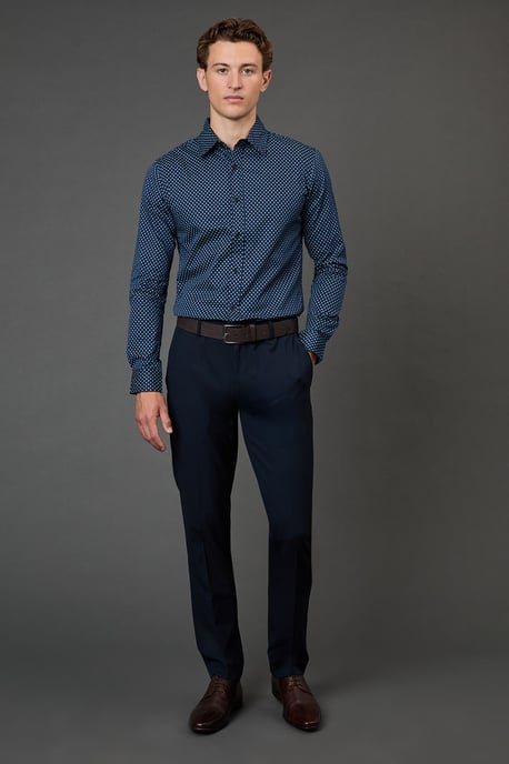 Black Print Slim Fit Long Sleeve Shirt - Image 2