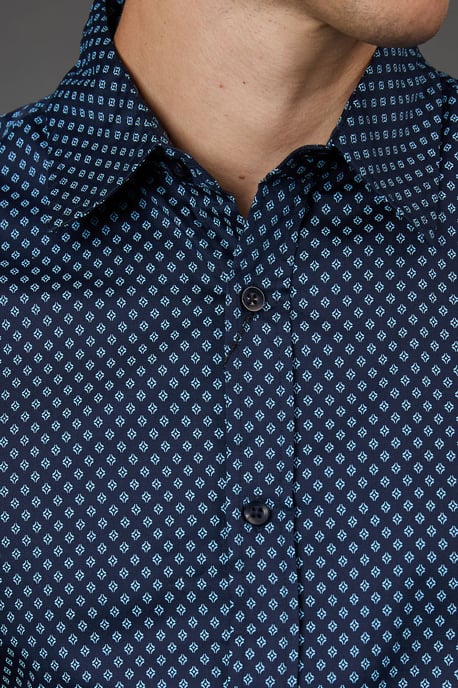 Black Print Slim Fit Long Sleeve Shirt - Image 5