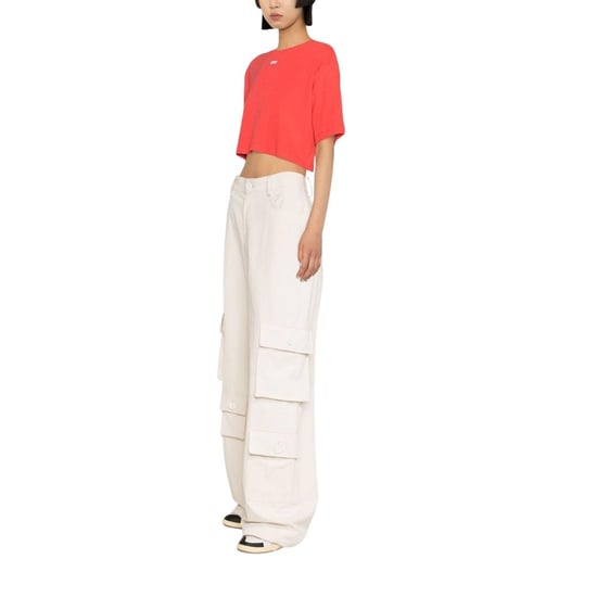 Off White Dames/dames Logo Crop T-shirt (Rood) - Image 3