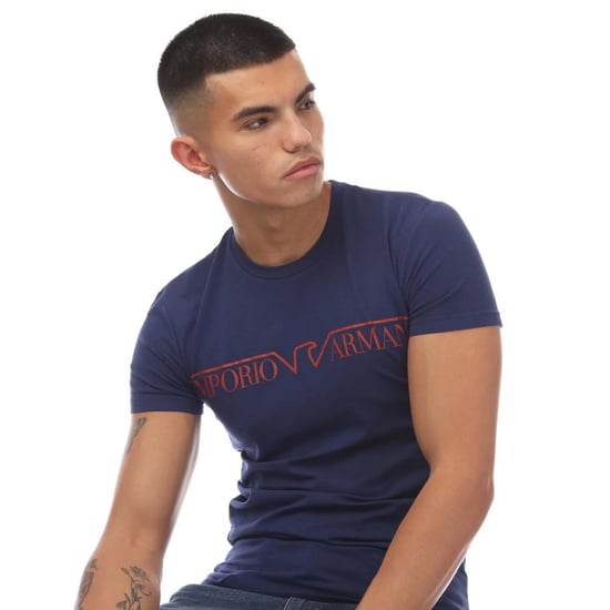 Emporio Armani T-shirt med rund hals för män (Blå) - Image 3
