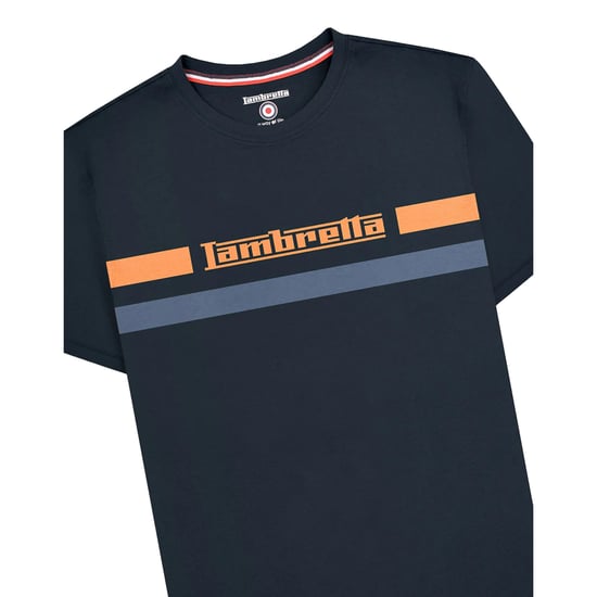 Lambretta Heren borst streep T-shirt (Marine) - Image 3