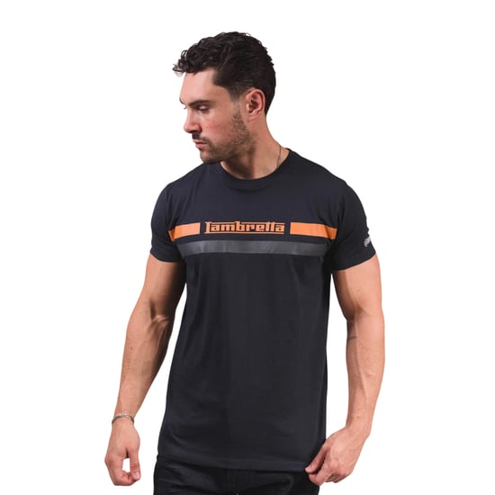 Lambretta Heren borst streep T-shirt (Marine) - Image 5