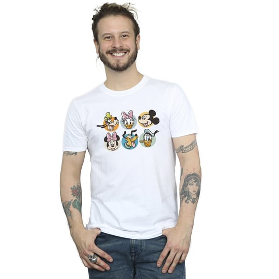 Disney Heren Mickey Mouse And Friends Gezichten T-Shirt (Wit) - Image 3