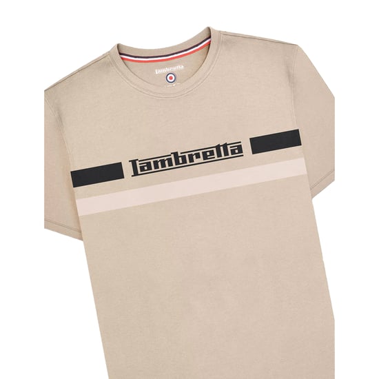 Lambretta Heren borst streep T-shirt (Cashew) - Image 3