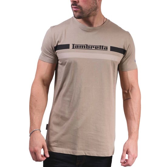 Lambretta Heren borst streep T-shirt (Cashew) - Image 5