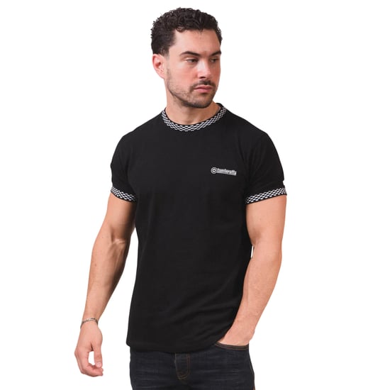 Lambretta Heren Tweekleurig Ringer T-shirt (Zwart) - Image 4