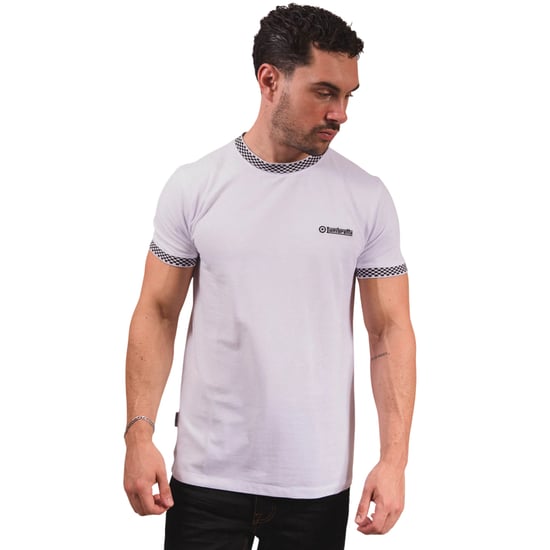 Lambretta Heren Tweekleurig Ringer T-shirt (Wit) - Image 4