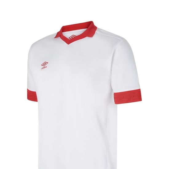 Umbro Childrens/Kids Tempest Short-Sleeved Jersey (White/Vermillion) - Image 3