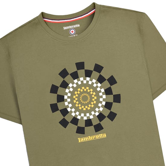 Lambretta Heren AW25 Track T-Shirt (Khaki Groen) - Image 3