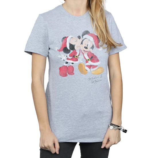 Disney Dames/Dames Mickey en Minnie Kerstkus Katoenen Vriendje T-shirt (Sportgrijs) - Image 3