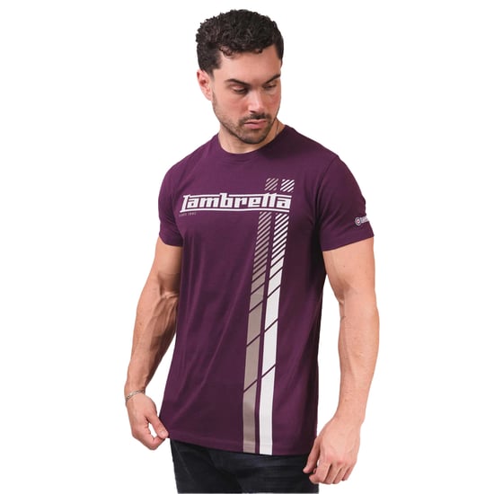 Lambretta Heren SS25 Racing Stripe T-shirt (Winterbloei) - Image 3