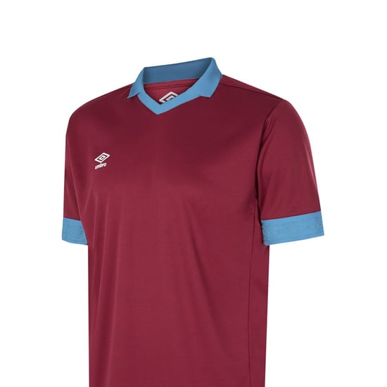 Umbro Childrens/Kids Tempest Short-Sleeved Jersey (New Claret/Sky Blue) - Image 3