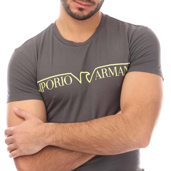 Emporio Armani T-shirt med rund hals för män (Grått) - Image 3
