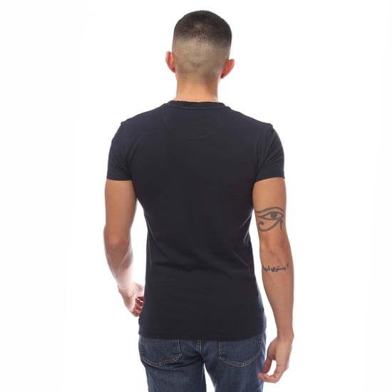 Emporio Armani T-shirt med rund hals för män (Marinblått) - Image 2