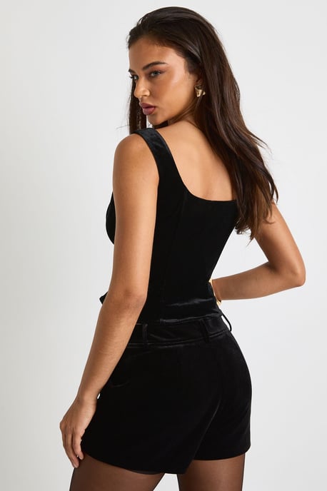 Velvet Tailored Shorts - Image 2