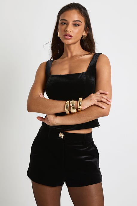 Velvet Tailored Shorts - Image 5