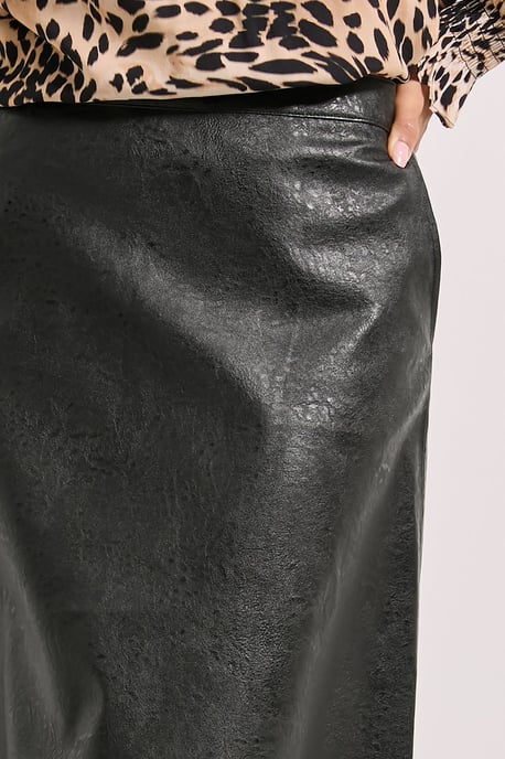 Faux Leather Midi Skirt - Image 2