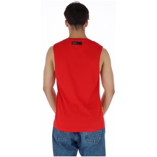 Röd ärmlös T-shirt med grafik - Image 2