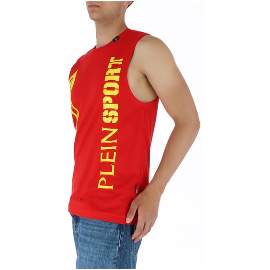 Röd ärmlös T-shirt med grafik - Image 3