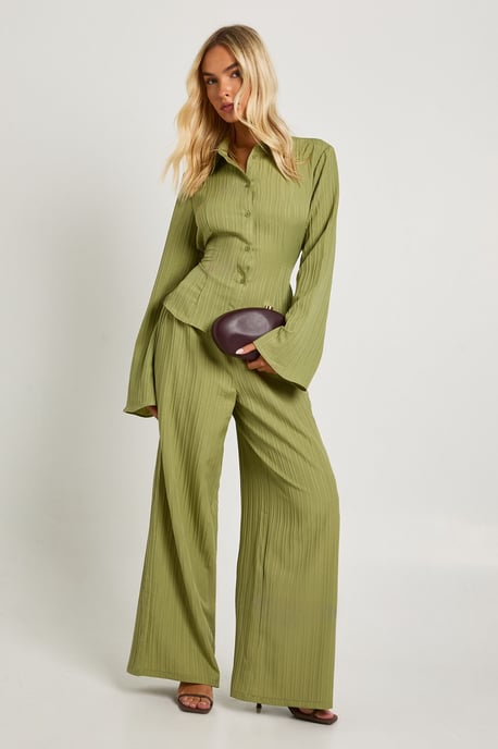 Textured Tie Back Shirt & Trouser Co-ord - Image 1
