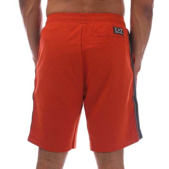 Emporio Armani Shorts med logotyp i bomullsblandning för herrar (Orange) - Image 2