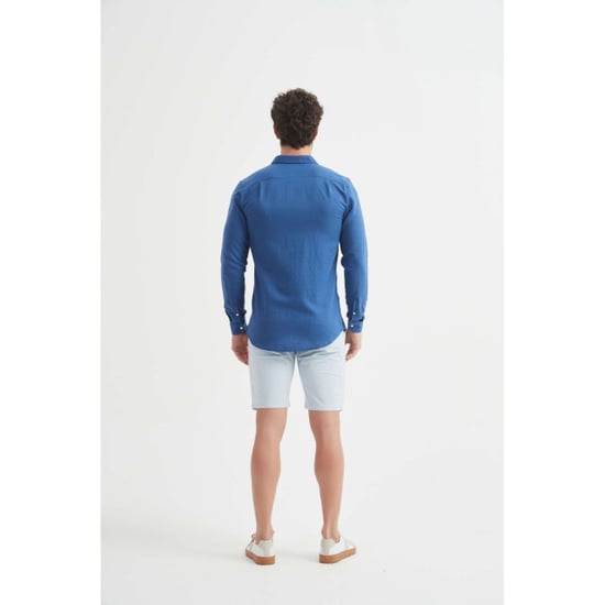William de Faye Linnen shirt blauw - Image 2