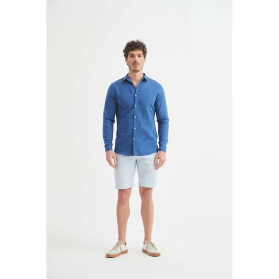 William de Faye Linnen shirt blauw - Image 3