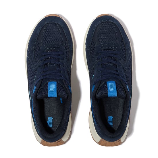 FitFlop F-mode flow suede/mesh/leather flatform sneakers - Image 3