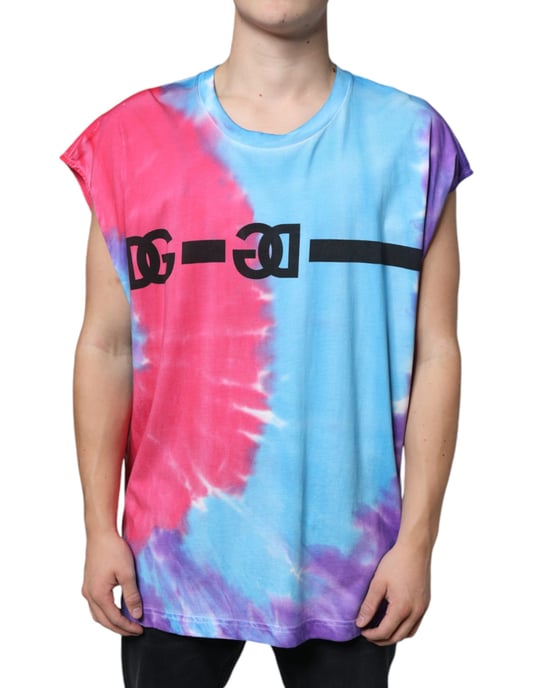 Tie-dye kortärmad t-shirt med rund hals - Image 1