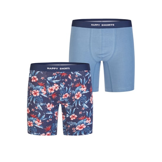 Happy Shorts Heren boxershorts met lange pijpen boxer briefs hawaii/lichtblauw - Image 1