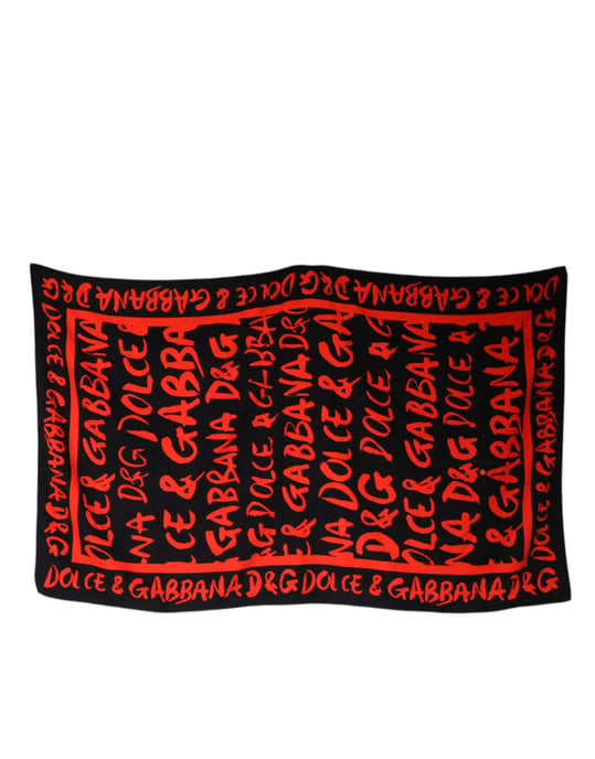 Silk Scarf Red Logo Print - Image 2