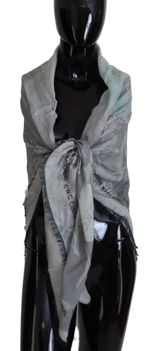Printed Square Scarf Fringed Edges - Image 1
