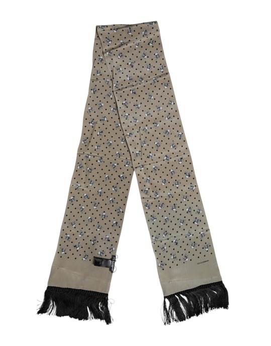 Skull Print Fringed Scarf - Image 2