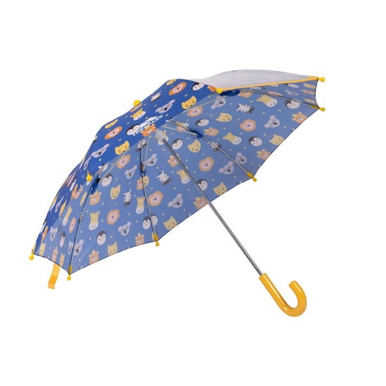 Trespass Kinder/Kinder Drizzle Stokparaplu met dierenprint (Blauw/Geel/Multikleurig) - Image 3
