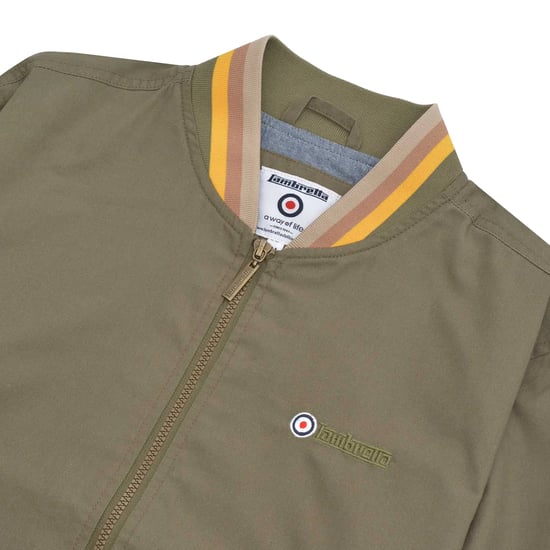 Lambretta Mens Monkey Triple Tipped Jacket (Khaki/Gold/Tobacco/Cream) - Image 3