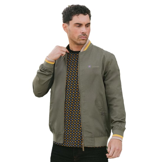 Lambretta Mens Monkey Triple Tipped Jacket (Khaki/Gold/Tobacco/Cream) - Image 4