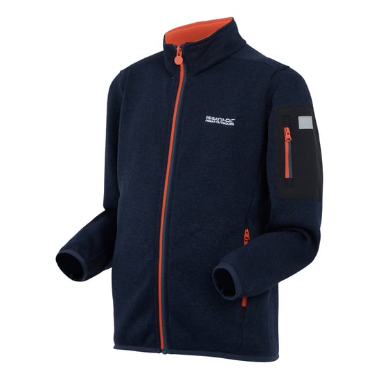 Regatta Kinder/Kinder Newhill Fleece Jas (Middernacht/Tangerine Tango) - Image 3