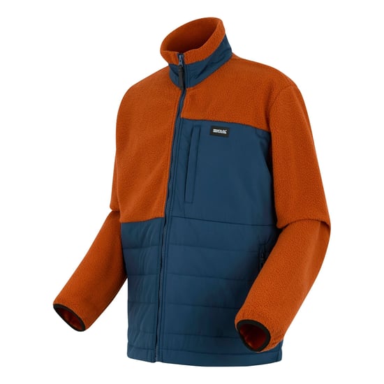 Regatta Mens Frankie Borg Full Zip Hybrid Jacket (Potters Clay/Moonlight Denim) - Image 3