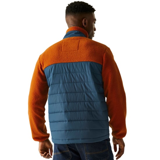 Regatta Mens Frankie Borg Full Zip Hybrid Jacket (Potters Clay/Moonlight Denim) - Image 5