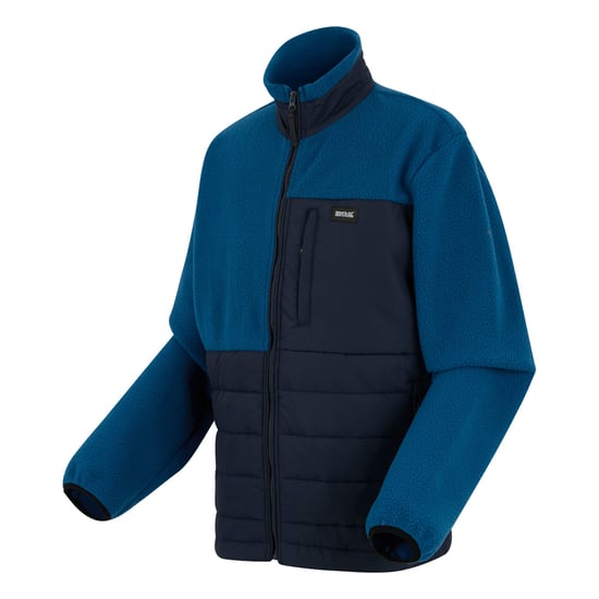 Regatta Mens Frankie Borg Full Zip Hybrid Jacket (Navy/Snorkel Blue) - Image 3