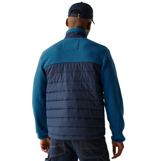 Regatta Mens Frankie Borg Full Zip Hybrid Jacket (Navy/Snorkel Blue) - Image 5