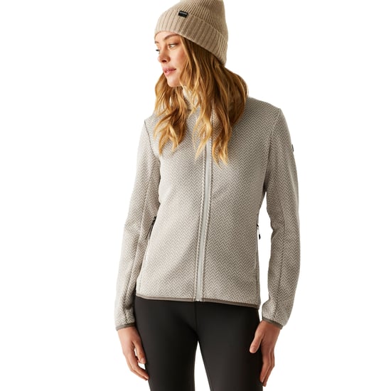 Regatta Dames/Dames Elzie Full Zip Fleecejack (Steenwit/Zacht taupe) - Image 5