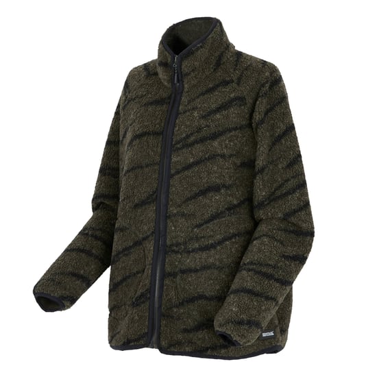 Regatta Womens/Ladies Frankie Borg Full Zip Fleece Jacket (Dark Khaki/Black) - Image 3