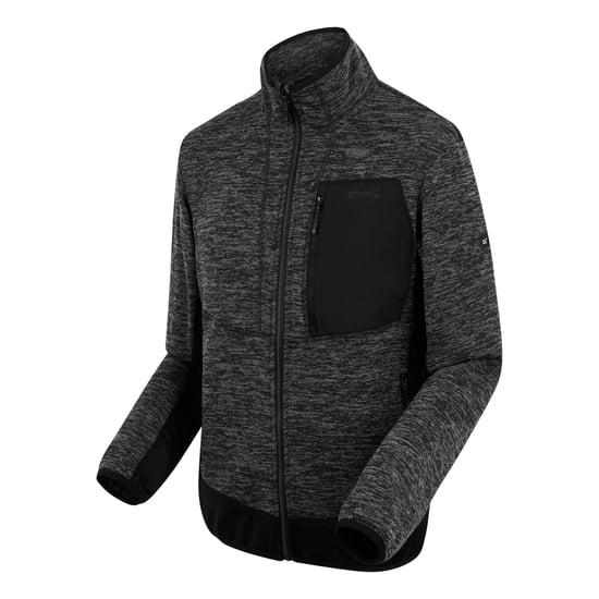 Regatta Mens Baslinn Fleece Jacket (Ash Marl/Black) - Image 3
