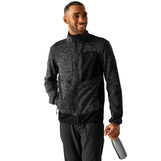 Regatta Mens Baslinn Fleece Jacket (Ash Marl/Black) - Image 5