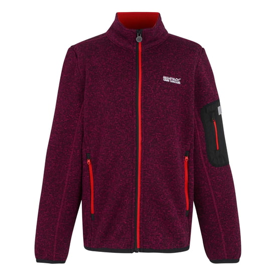 Regatta Childrens/Kids Newhill Full Zip Fleece Jacket (Dark Pimento/Tangerine Tango) - Image 1