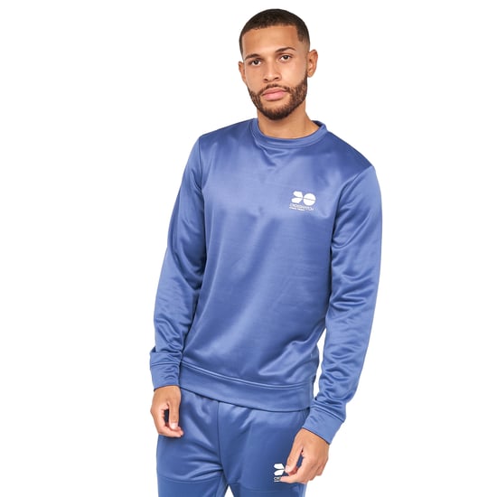 Crosshatch Heren Langtons Crew Neck Track Top (Blauw Indigo) - Image 1
