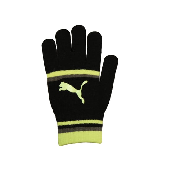 Puma Dames/Dames Gestreepte Handschoenen (Zwart/Hi-Vis geel) - Image 3