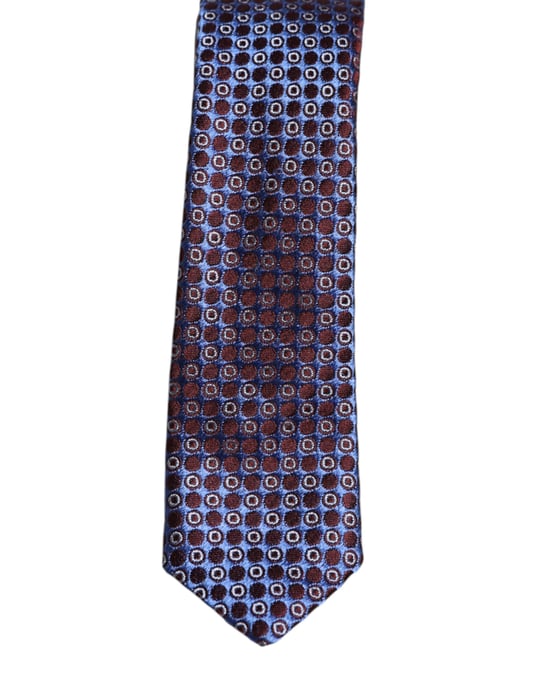 Geometric Pattern Silk Necktie - Image 2